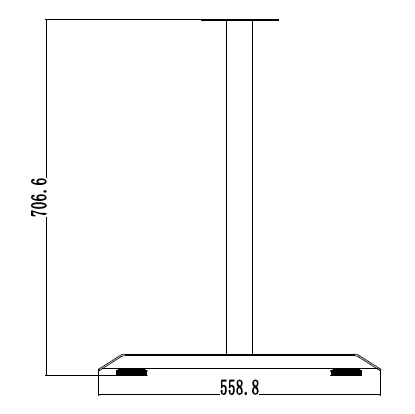 Quadratisches Rohrbein T mit Gleitzeichnung 